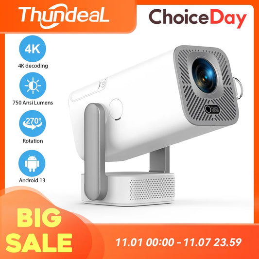 ThundeaL Full HD Projector TD80Pro 1080P 4K Projetor 750Ansi Mini